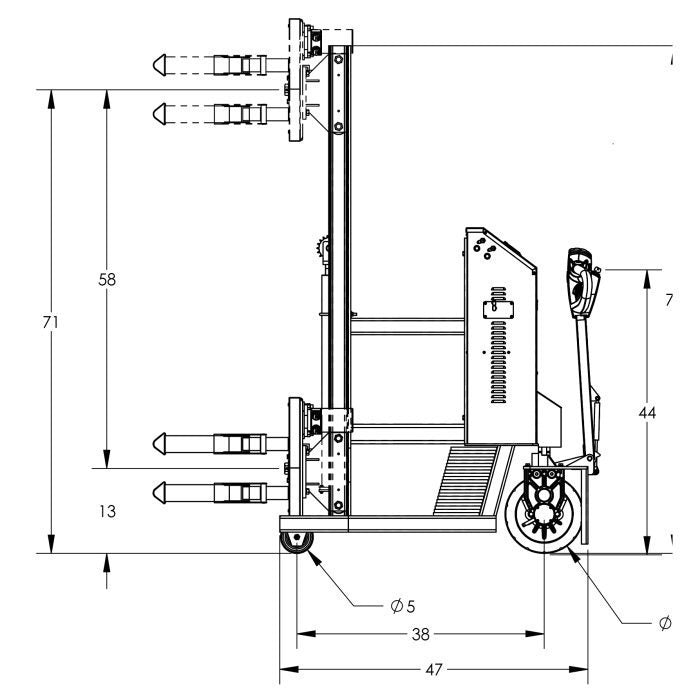 Drum Lift and Rotator | 78'' | Fully Powered | Strap | Counterweighted | Valley Craft