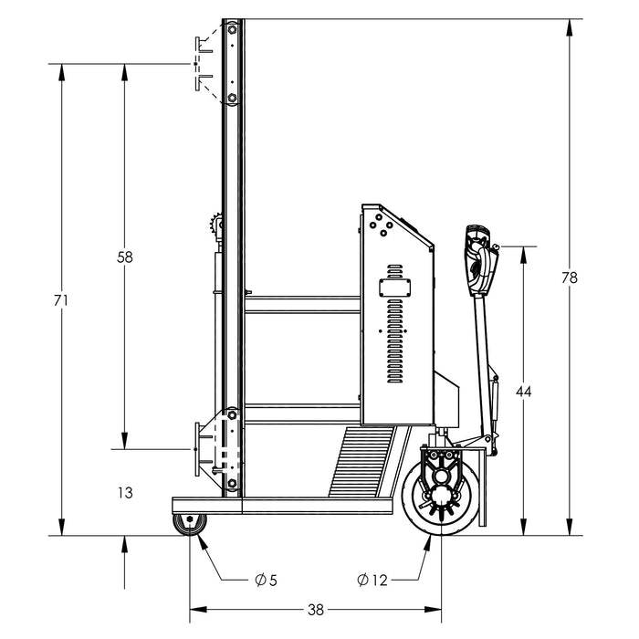 Universal Lift & Stacker | 78'' | Fully Powered | Counterweighted | Valley Craft