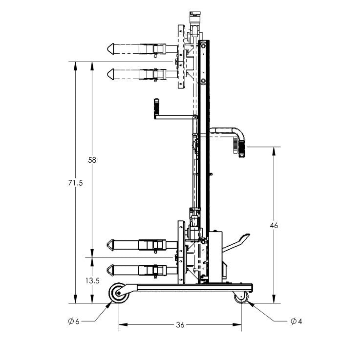 Drum Lift & Rotator | 78'' | Manual | Strap | Straddle | Valley Craft