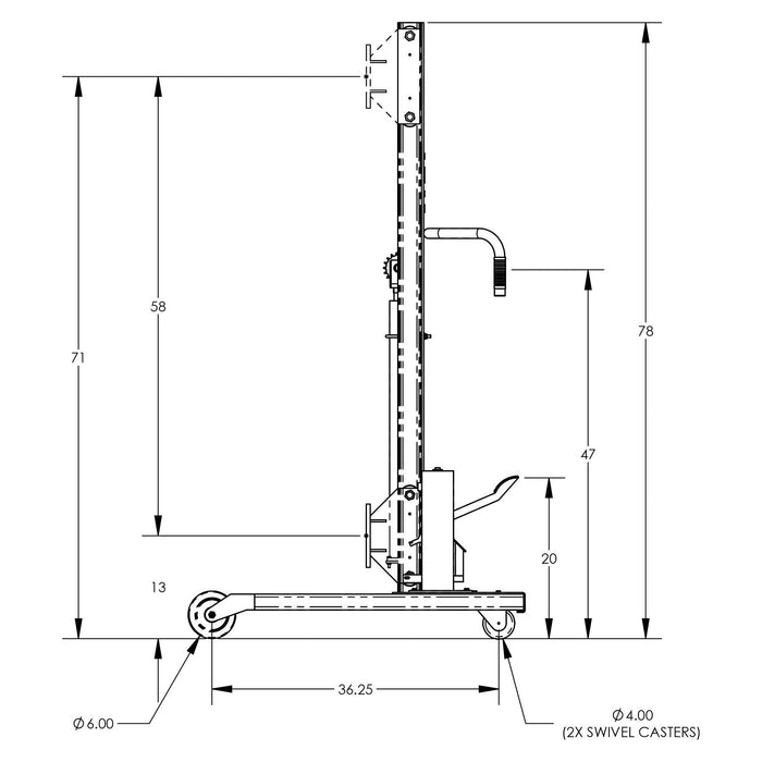 Universal Lift & Stacker | 78'' | Manual | Straddle | Valley Craft