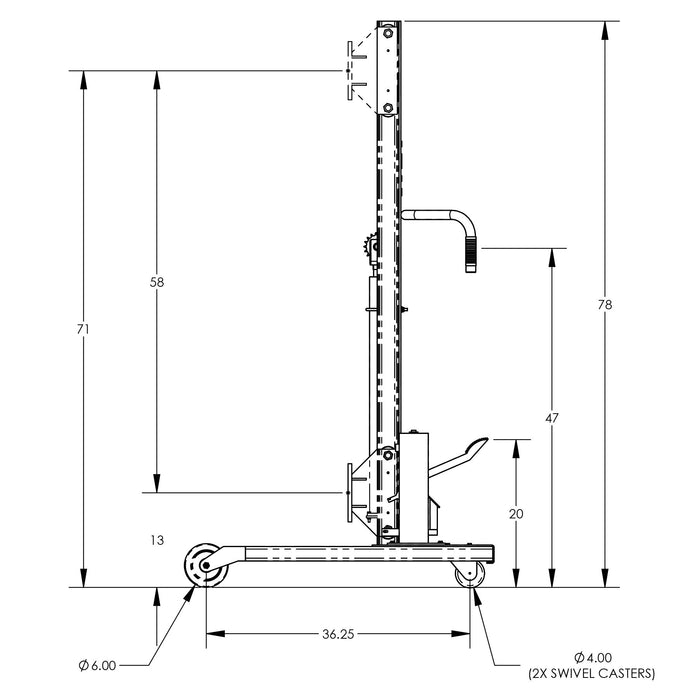 Universal Lift & Stacker | 78'' | Manual | Straddle | Valley Craft