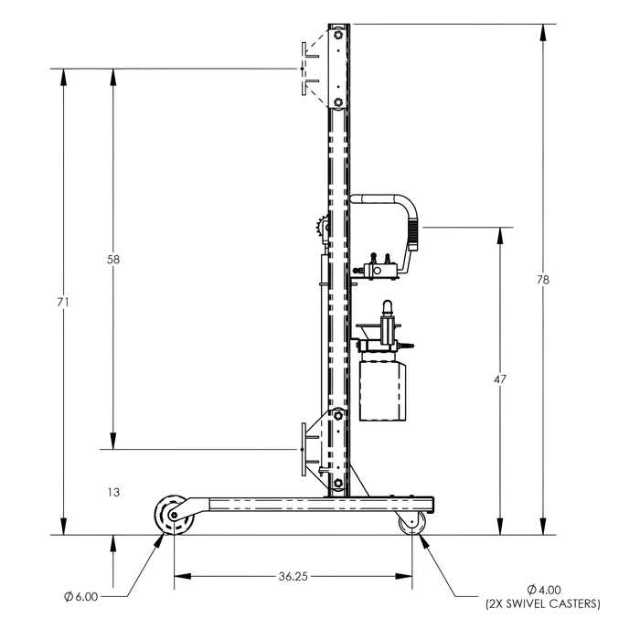 Universal Lift & Stacker | 78'' | Semi-Powered | Pneumatic | Valley Craft