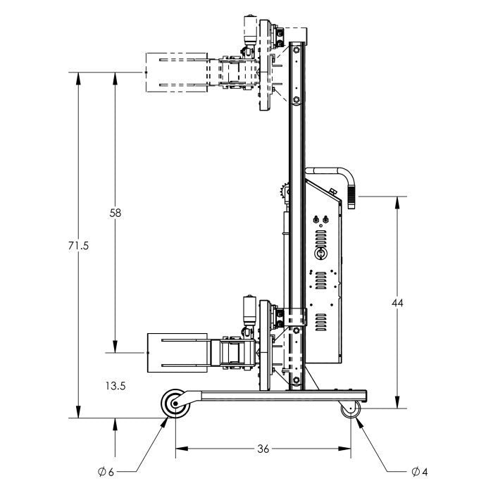 Drum Lift and Rotator | 78'' | Semi-Powered | Grip | Straddle | Valley Craft