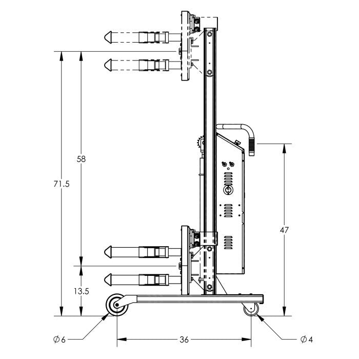Drum Lift & Rotator | 78'' | Semi-Powered | Strap | Straddle | Valley Craft