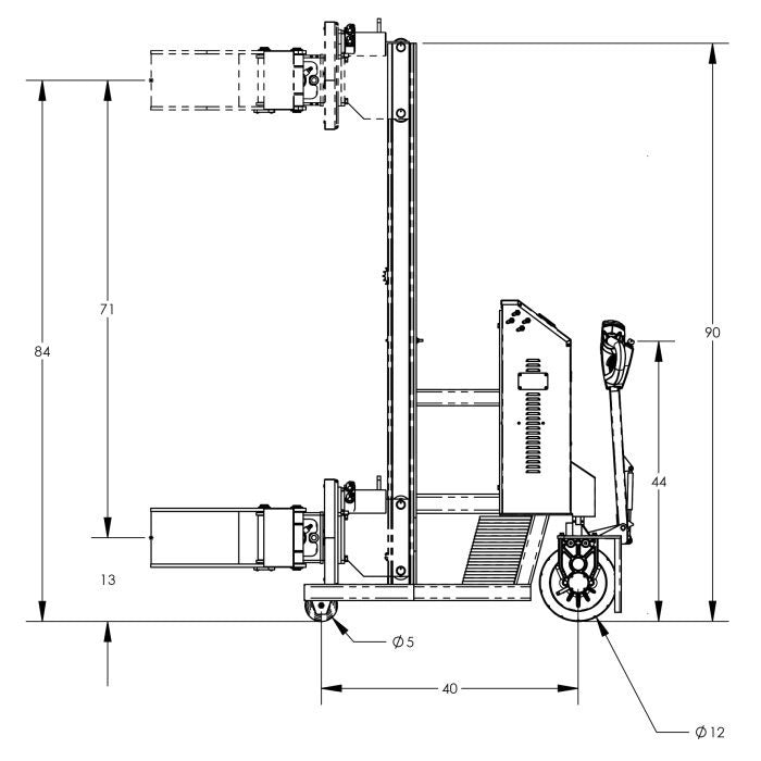 Drum Lift and Rotator | 90'' | Fully Powered | Grip | Counterweighted | Valley Craft