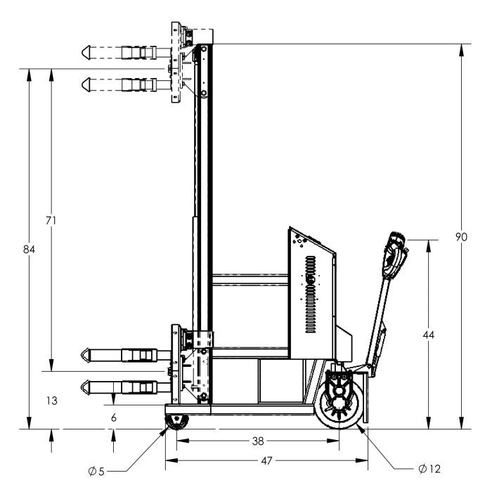 Drum Lift and Rotator | 90'' | Fully Powered | Strap | Counterweighted | Valley Craft