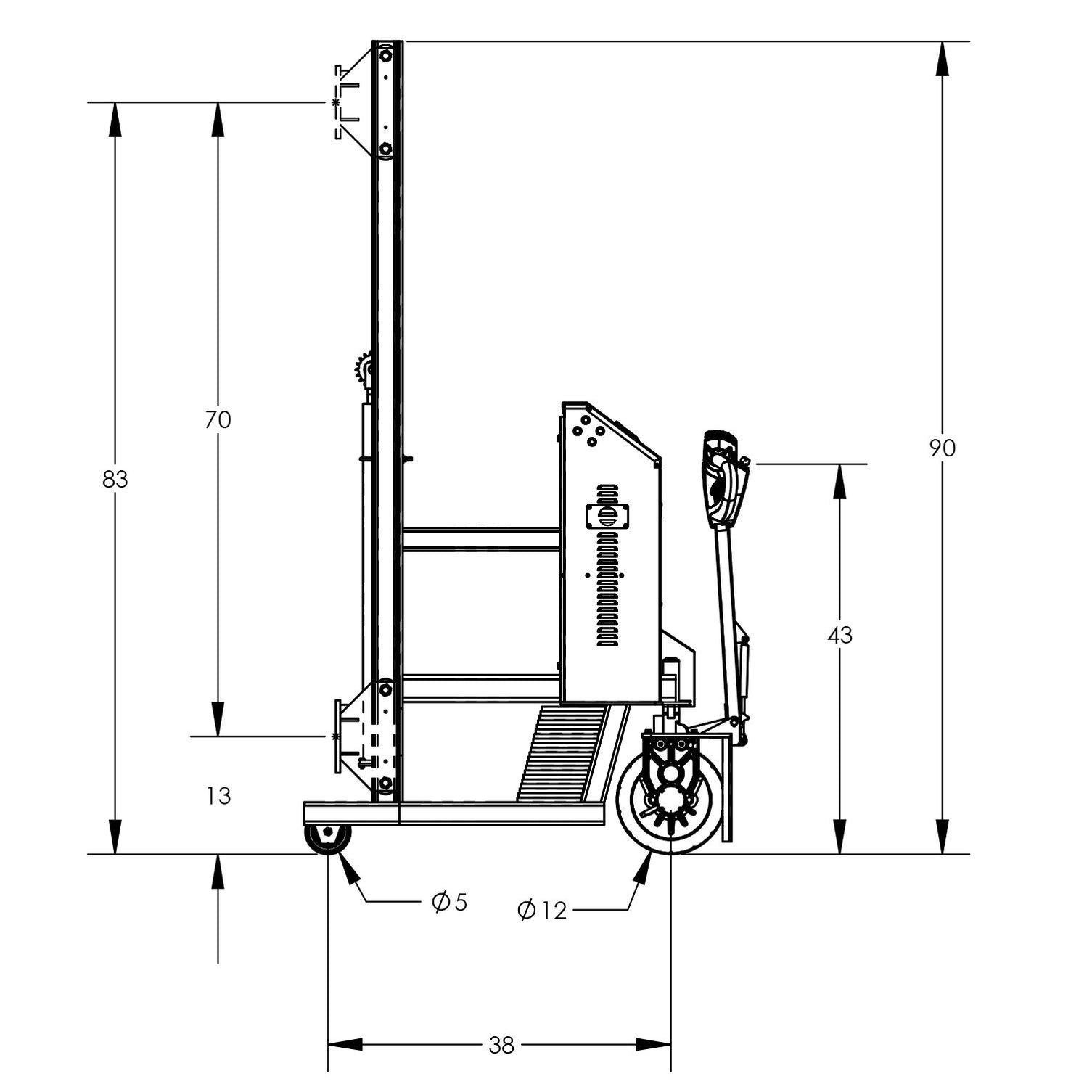 Universal Lift & Stacker | 90'' | Fully Powered | Counterweighted | Va ...