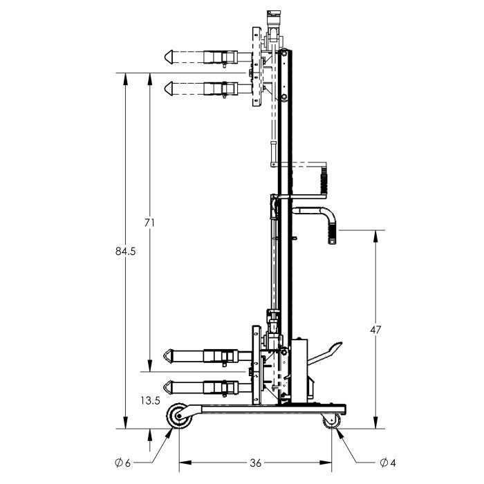 Drum Lift & Rotator | 90'' | Manual | Strap | Straddle | Valley Craft