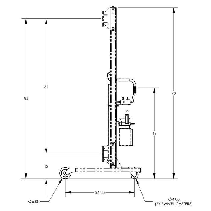 Universal Lift & Stacker | 90'' | Semi-Powered | Pneumatic | Valley Craft