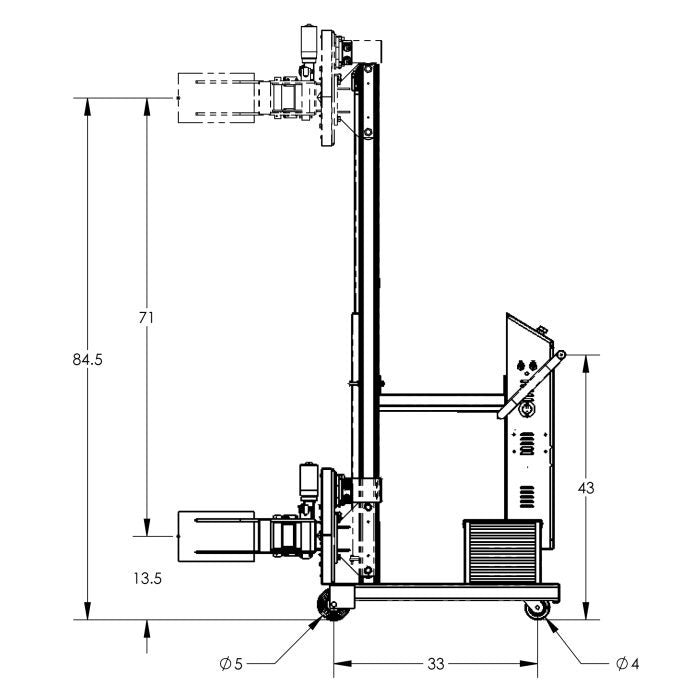 Drum Lift & Rotator | 90'' | Semi-Powered | Grip | Counterweighted | Valley Craft