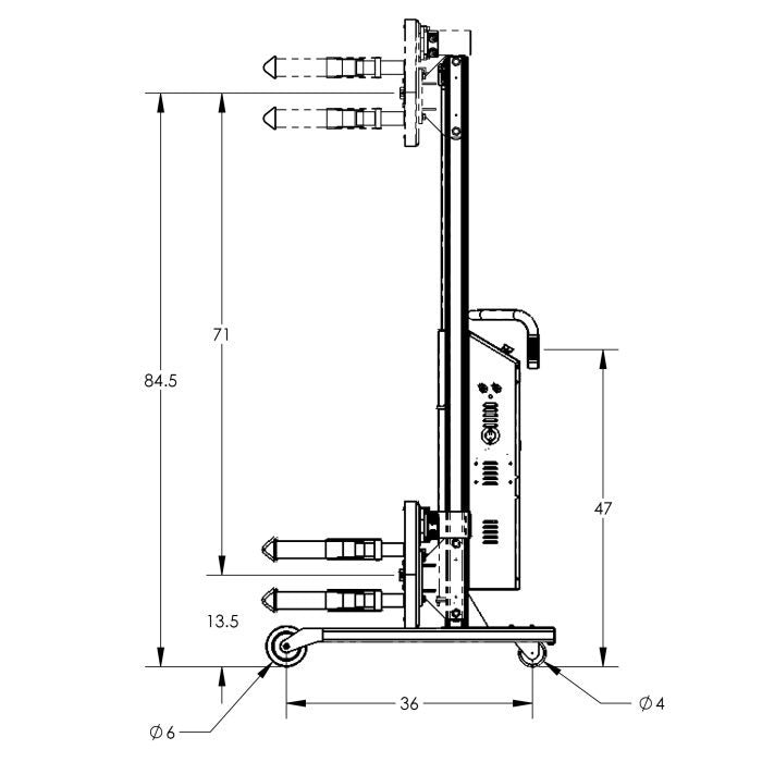 Drum Lift & Rotator | 90'' | Semi-Powered | Strap | Straddle | Valley Craft
