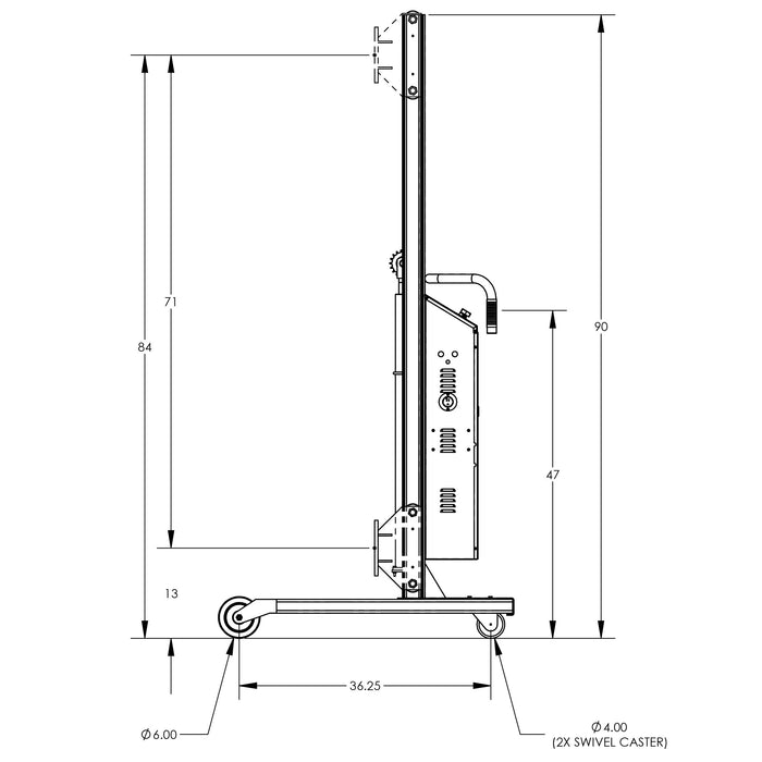 Universal Lift & Stacker | 90'' | Semi-Powered | Straddle | Valley Craft