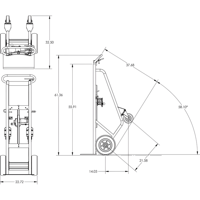 Commercial Hand Truck | 4-Wheel | Deluxe | Extended Frame | Valley Craft