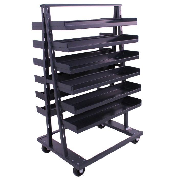 A-Frame Cart | Heavy Duty | Double-sided | 12 Trays with Lip | Valley Craft