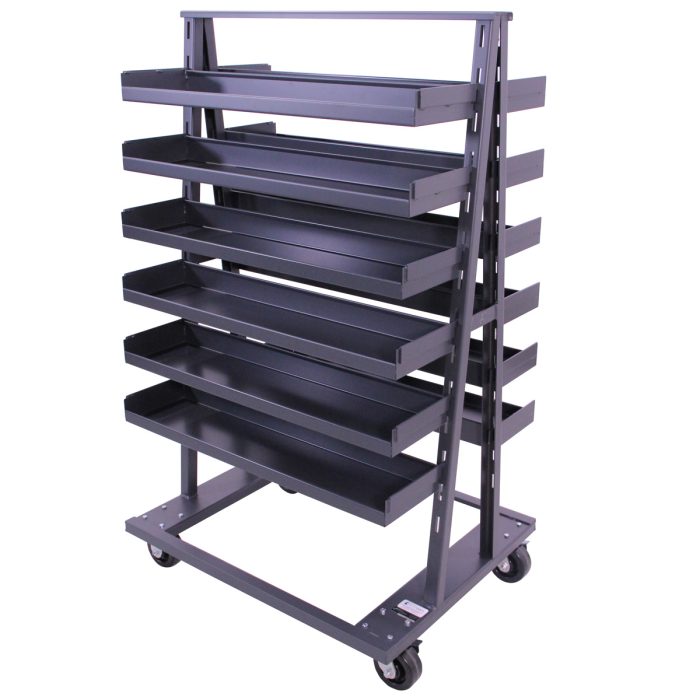 A-Frame Cart | Heavy Duty | Double-sided | 12 Trays with Lip | Valley Craft