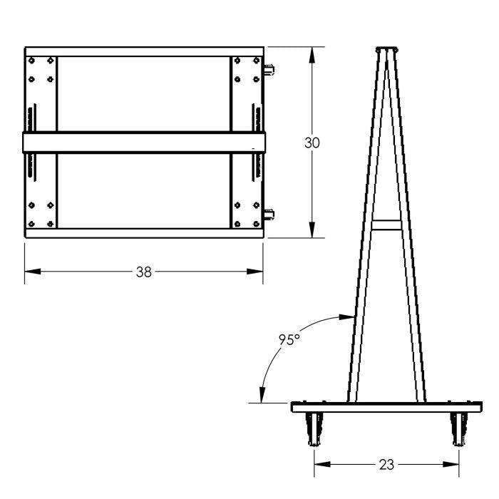 A-Frame Cart | Heavy Duty | Double-sided | 12 Trays with Lip | Valley Craft
