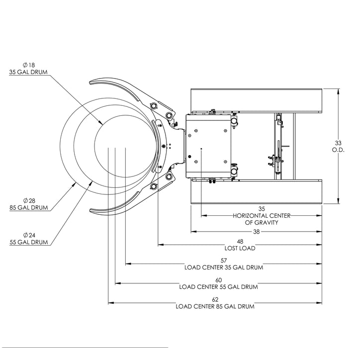 Drum Clamp & Rotate Powered Forklift Attachment | Forklift  Powered | Valley Craft
