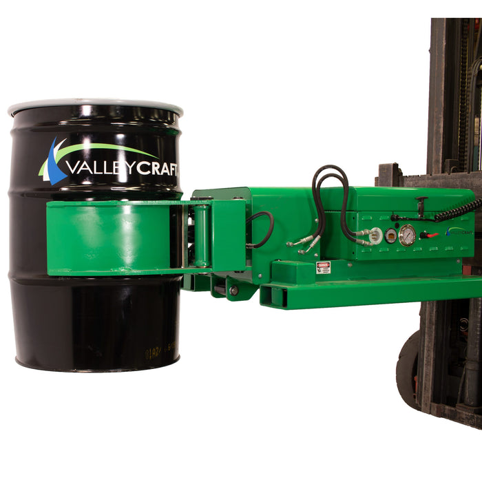 Drum Clamp & Tilt Powered Forklift Attachment | Battery Powered | Valley Craft
