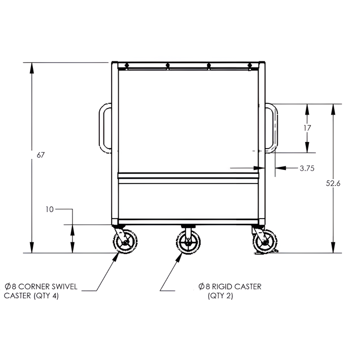 Parts Cart | 54″ | 5×5″ | Pockets | Valley Craft