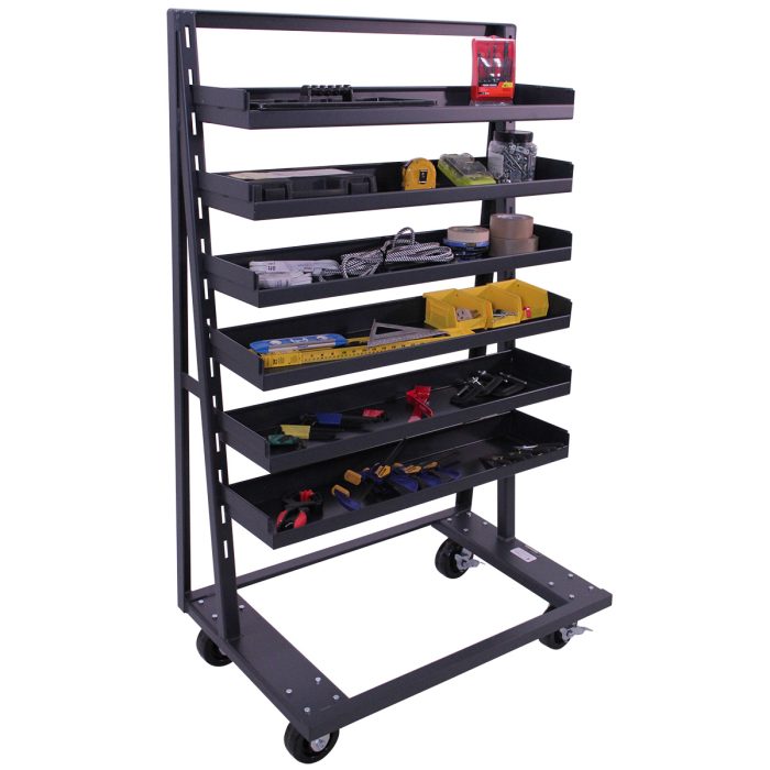 A-Frame Cart | Heavy Duty | Single-sided | 6 Trays with Lip | Valley Craft