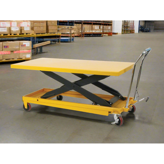 Wesco 273261 Long‑Deck Scissors Lift Table – 1,100 lb Capacity, 63″×32″ Platform