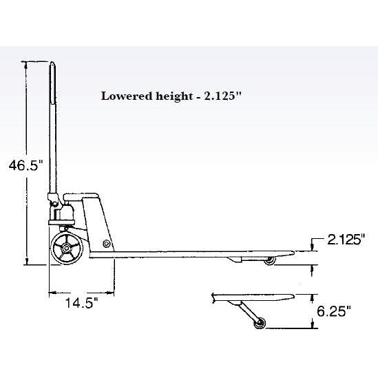 Lowboy Pallet Truck | 21'' x 36'' | CPII Lowboy | 4400 lb Capacity |  Wesco Industrial Products 278136