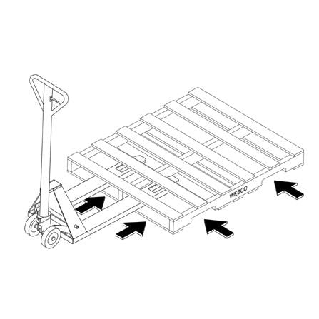 Wesco 4‑Way Pallet Truck – 4,000 lb Capacity, 33″×48″ Forks (Part 273400)