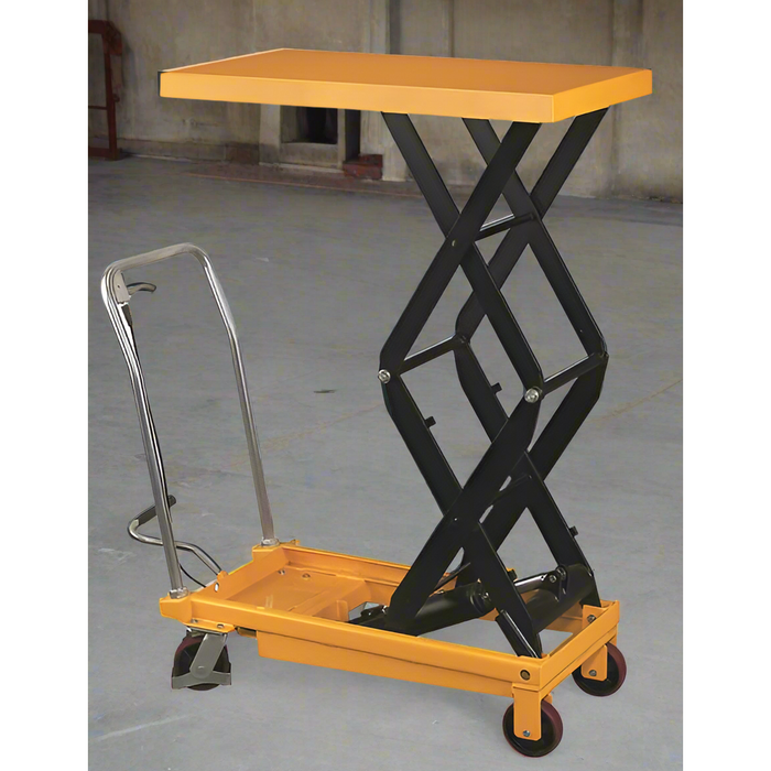 Wesco 260204 Double Scissors High Lift Table – 770 lb Capacity, 51″ Lift, 19.5″×35.5″ Platform