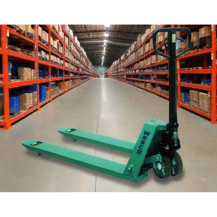Wesco 278748 CPII Lowboy Pallet Truck – 4,400 lb Capacity, 27″ × 48″ Forks + Safety Guard
