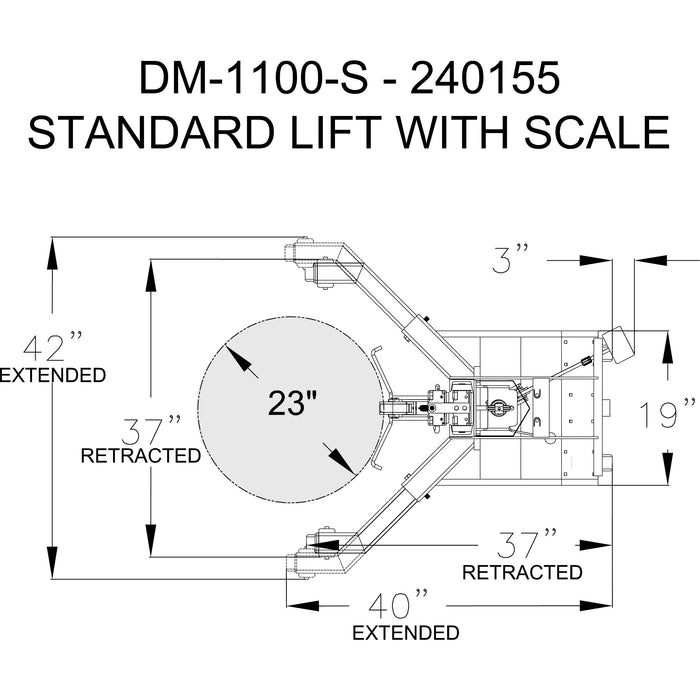 Drum Handler | 650/1100 lb Capacity | With Scale | Wesco Industrial Products 240155