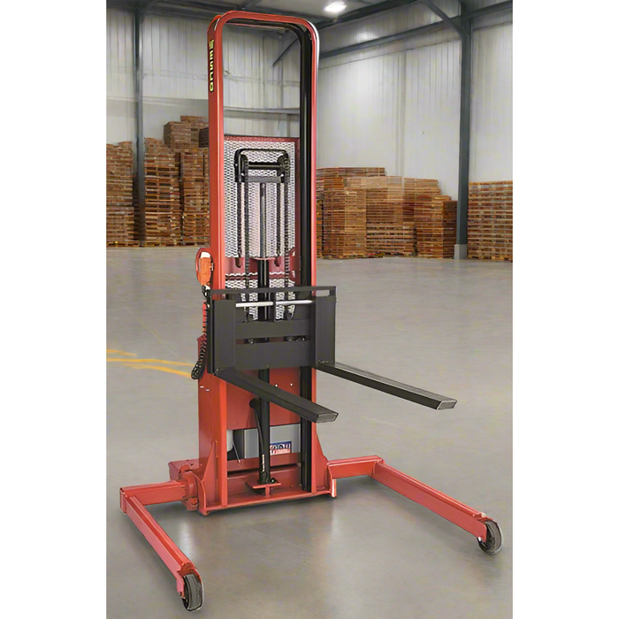 Powered Stacker | 3" x 42" Fork | 1500 lb Capacity | Adjustable Base | Wesco Industrial Products 261068