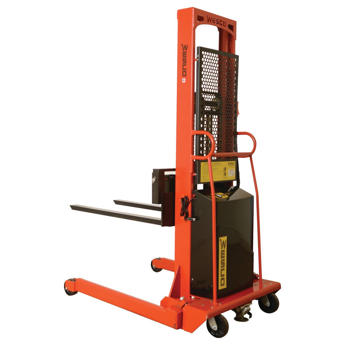 Powered Stacker | 3" x 42" Fork | 2000 lb Capacity | Adjustable Base | Wesco Industrial Products