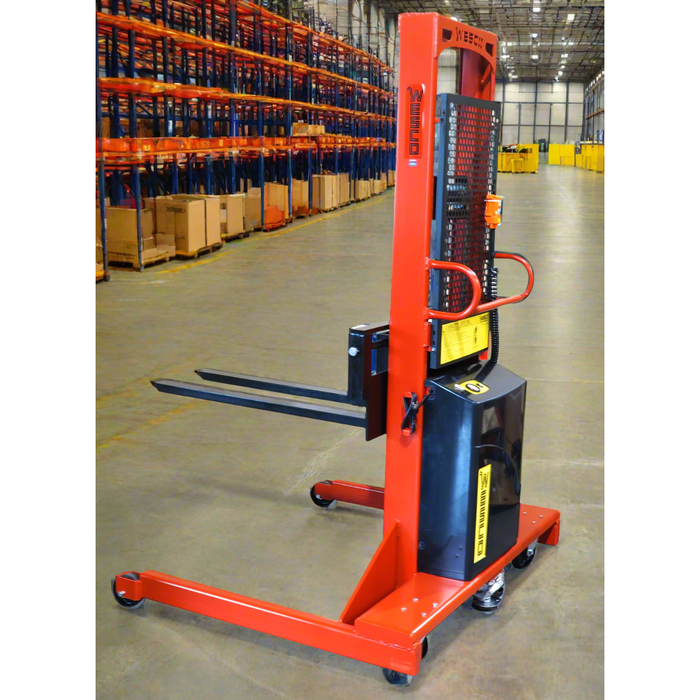 Powered Stacker | 3" x 30" Fork | 2000 lb Capacity | Fixed Base | Wesco Industrial Products 261044