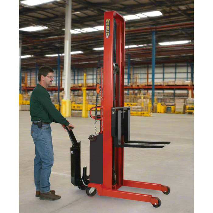 Powered Stacker | 3" x 42" Fork | 2000 lb Capacity | Fixed Base | Wesco Industrial Products 261047