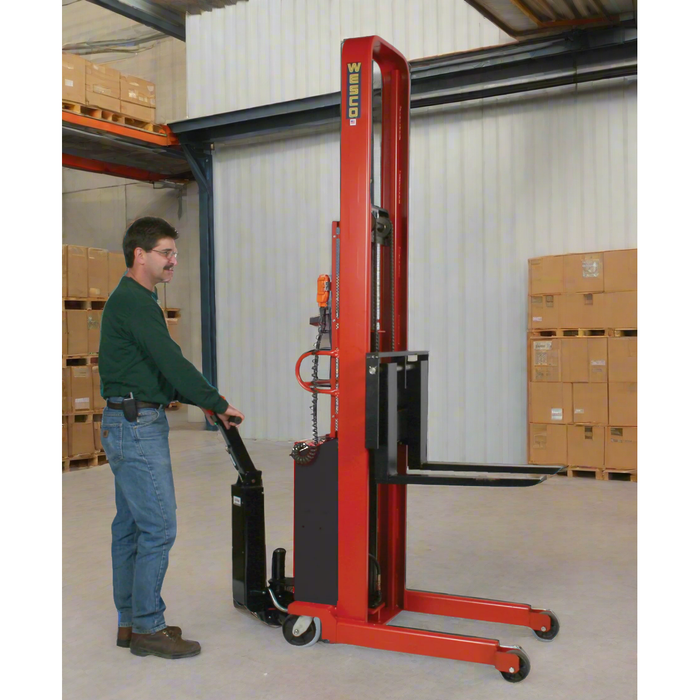 Powered Stacker | 3" x 30" Fork | 2000 lb Capacity | Fixed Base | Wesco Industrial Products