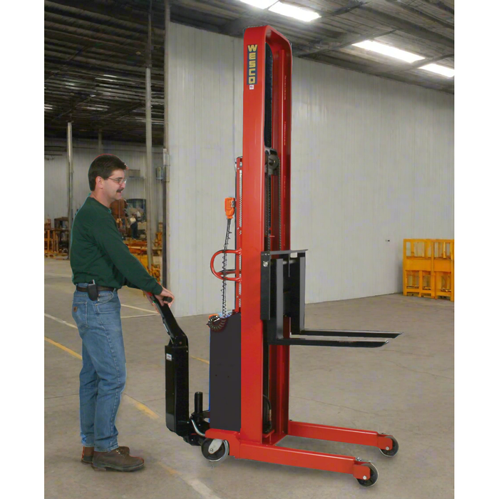 Powered Stacker | 3" x 42" Fork | 1500 lb Capacity | Fixed Base | Wesco Industrial Products 261063
