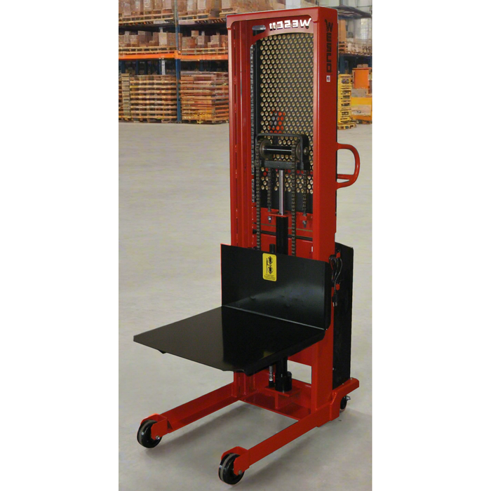 Powered Stacker | 24" x 24" Platform | 1500 lb Capacity | Fixed Base | Wesco Industrial Products 261075