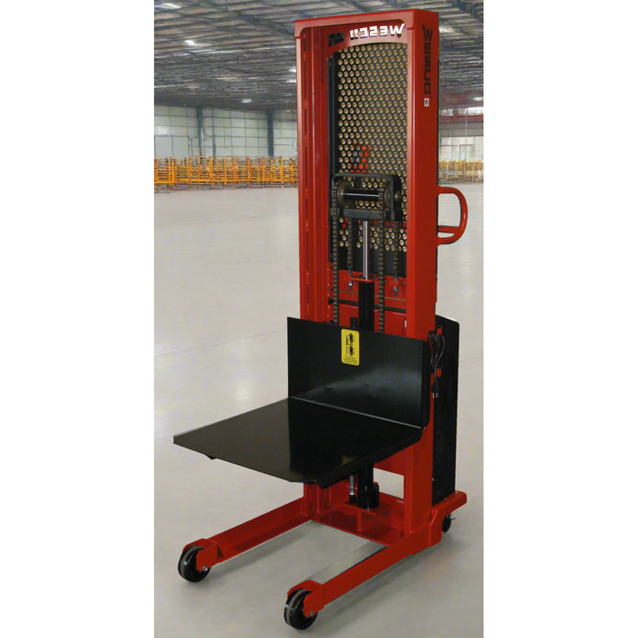Powered Stacker | 24" x 24" Platform | 1500 lb Capacity | Fixed Base | Wesco Industrial Products 261076