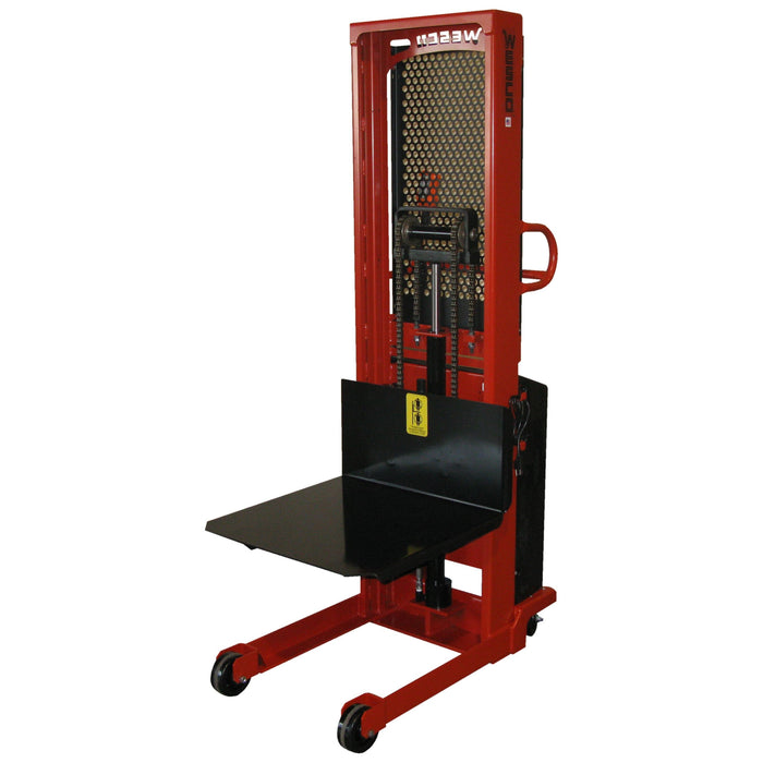Powered Stacker | 30" x 32" Platform | 2000 lb Capacity | Fixed Base | Wesco Industrial Products 261087