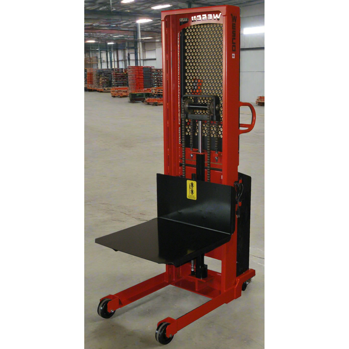 Powered Stacker | 30" x 32" Platform | 2000 lb Capacity | Fixed Base | Wesco Industrial Products 261087
