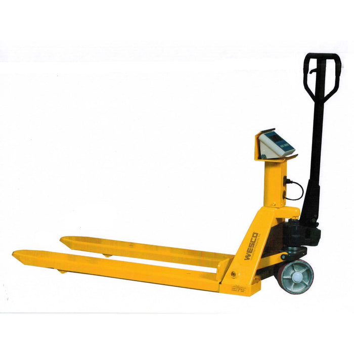 Wesco 272938 SPT22 Battery-Powered Scale Pallet Truck – 5,000 lb Capacity, 22½″×47½″ Forks