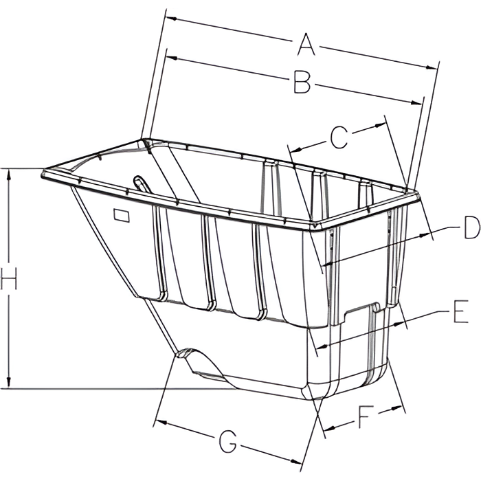 Tilt Cart | 1 cu. yd. | 850 lb Capacity | Wesco Industrial Products 272581