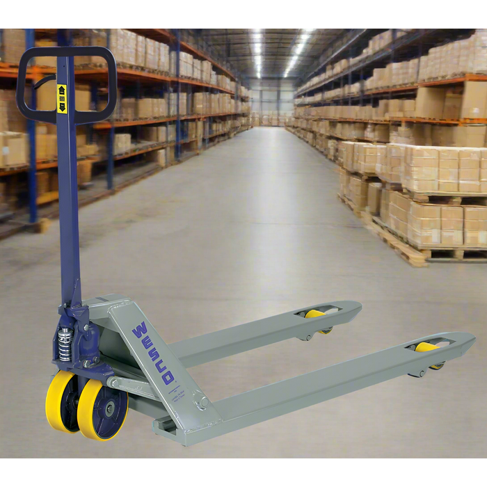 Wesco 272760 Deluxe Lowboy Pallet Truck – 5,500 lb Capacity, 21″×36″ Forks