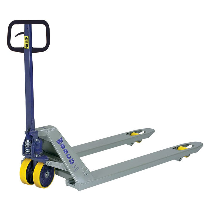 Wesco 272765 Deluxe Lowboy Pallet Truck – 5,500 lb Capacity, 27″ × 48″ Forks