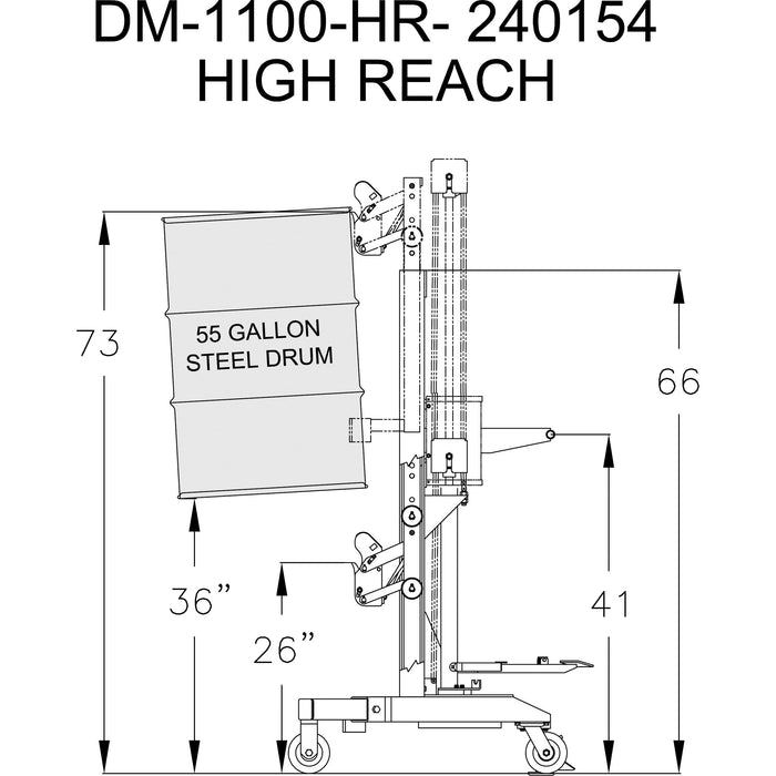 Drum Handler | 650/1100 lb Capacity | High Reach | Wesco Industrial Products 240154