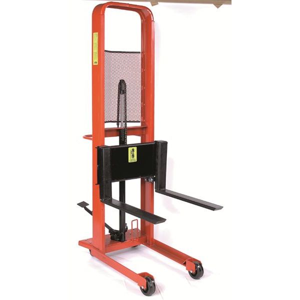 Wesco 260036 Hydraulic Fork Stacker – 1,000 lb Capacity, 64″ Lift, 25″ Forks
