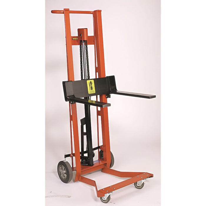 Wesco DPL‑54‑F 4‑Wheel Hydraulic Pedalift – 750 lb, 3″×18″ Forks, 54″ Lift