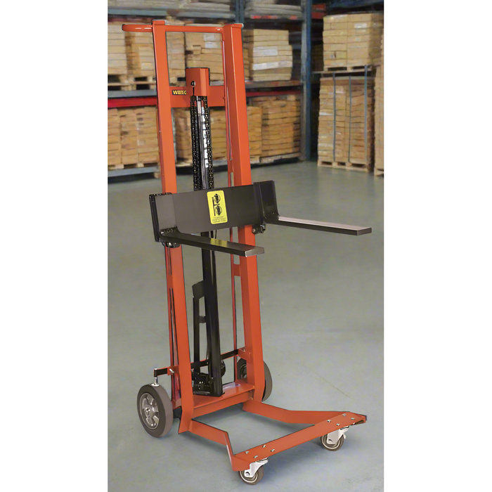 Wesco DPL‑54‑F 4‑Wheel Hydraulic Pedalift – 750 lb, 3″×18″ Forks, 54″ Lift