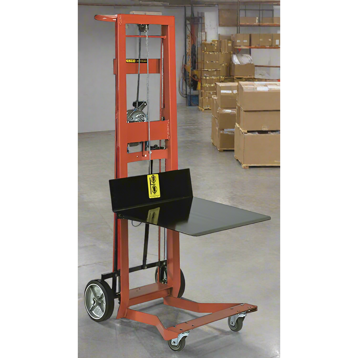 Wesco 260020 Four-Wheel Steel Winch Pedalift – 750 lb Capacity, 20″ × 16″ Platform, 40″ Lift