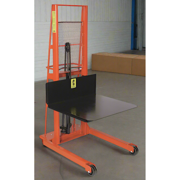 Wesco 260050 Economy Large Platform Hydraulic Stacker – 1,000 lb, 60″ Lift, 32″×30″ Platform